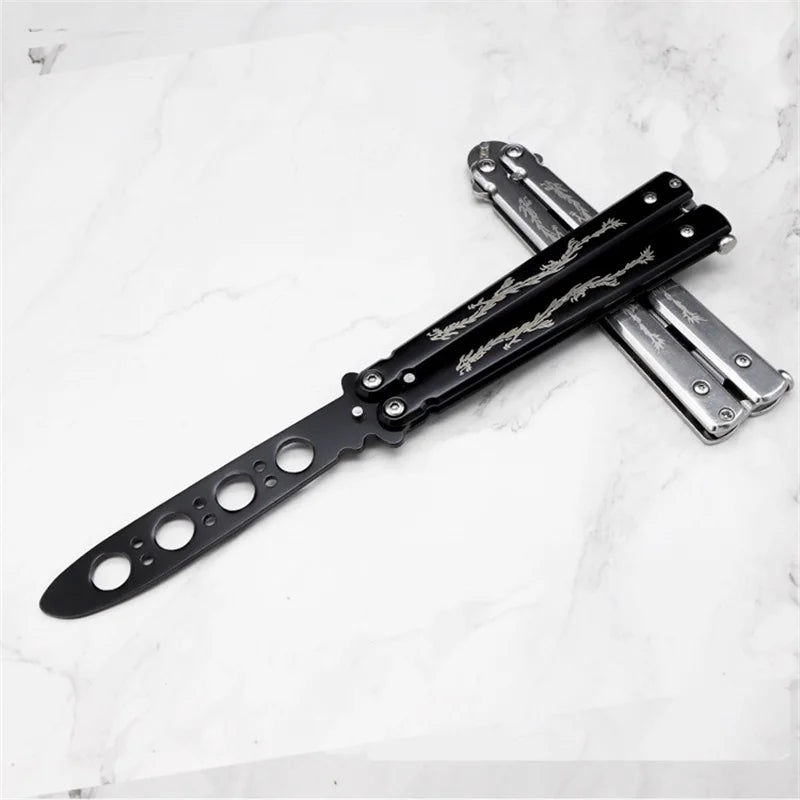 Portable Practice Butterfly Knife Beginner Training Folding Knife Titanium Practice Tools Butterfly Knife Outdoor Trainer Game