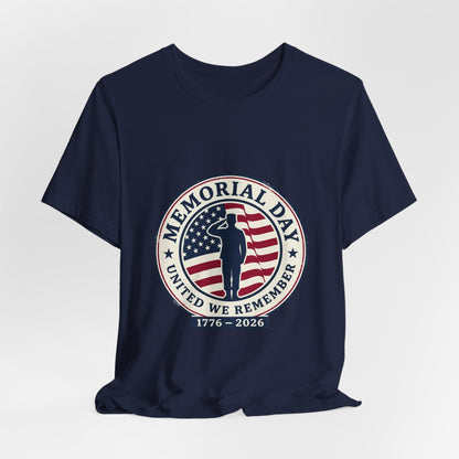 Memorial Day 1776–2026 USA 250 Vintage Distressed Tee | Patriotic Red White Blue Printify