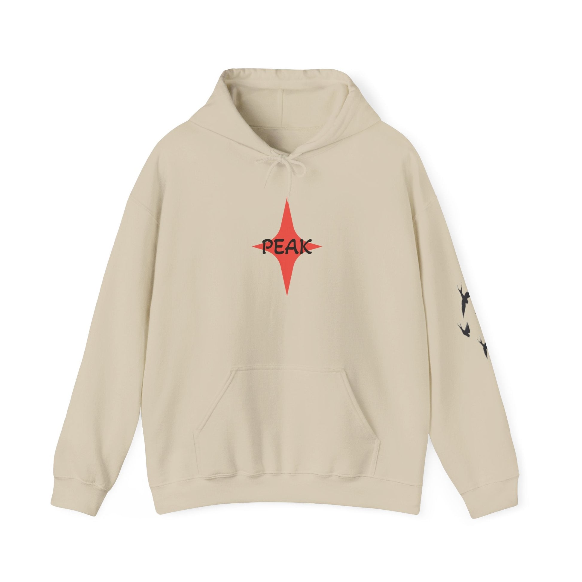Peak Forest Hoodie — Red Sun Mountain Reflection Hoodie Printify
