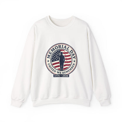 Memorial Day 1776–2026 Crewneck, USA 250 Vintage Distressed Americana Printify