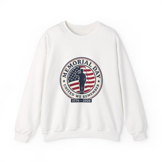 Memorial Day 1776–2026 Crewneck, USA 250 Vintage Distressed Americana Printify