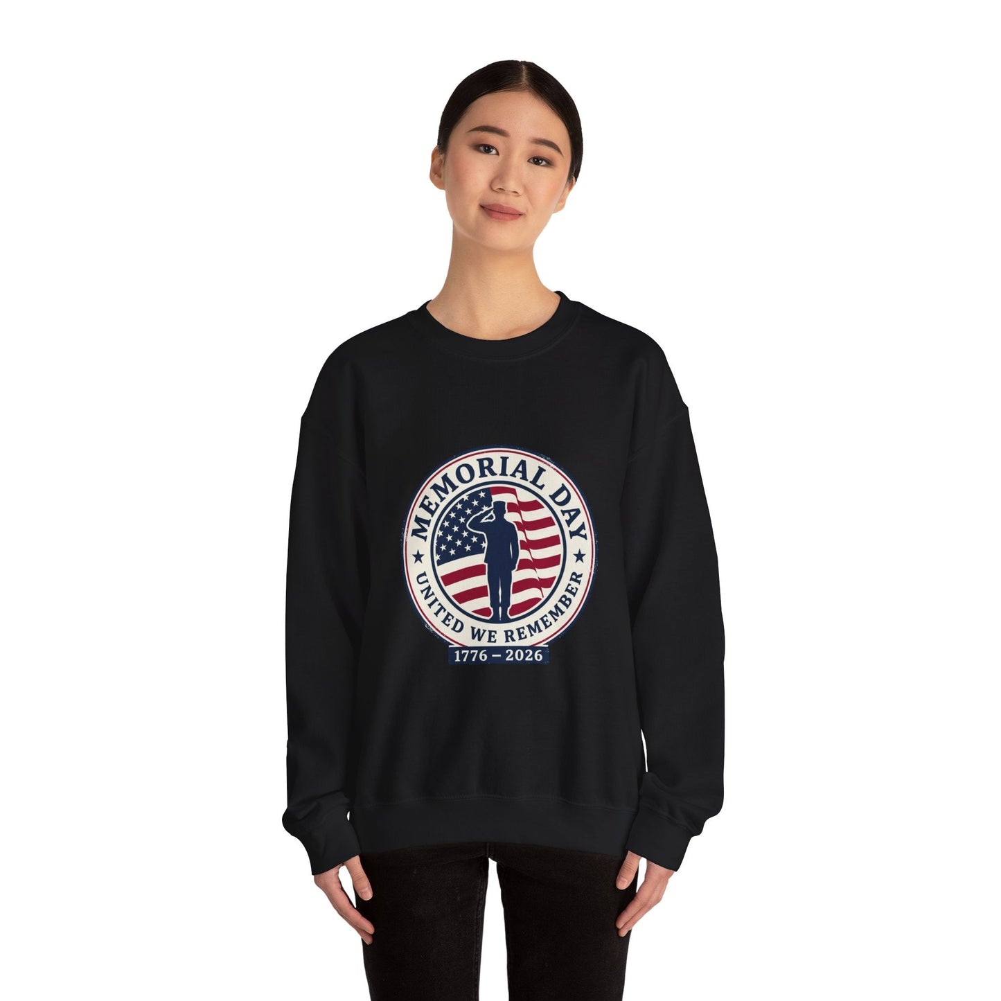 Memorial Day 1776–2026 Crewneck, USA 250 Vintage Distressed Americana Printify