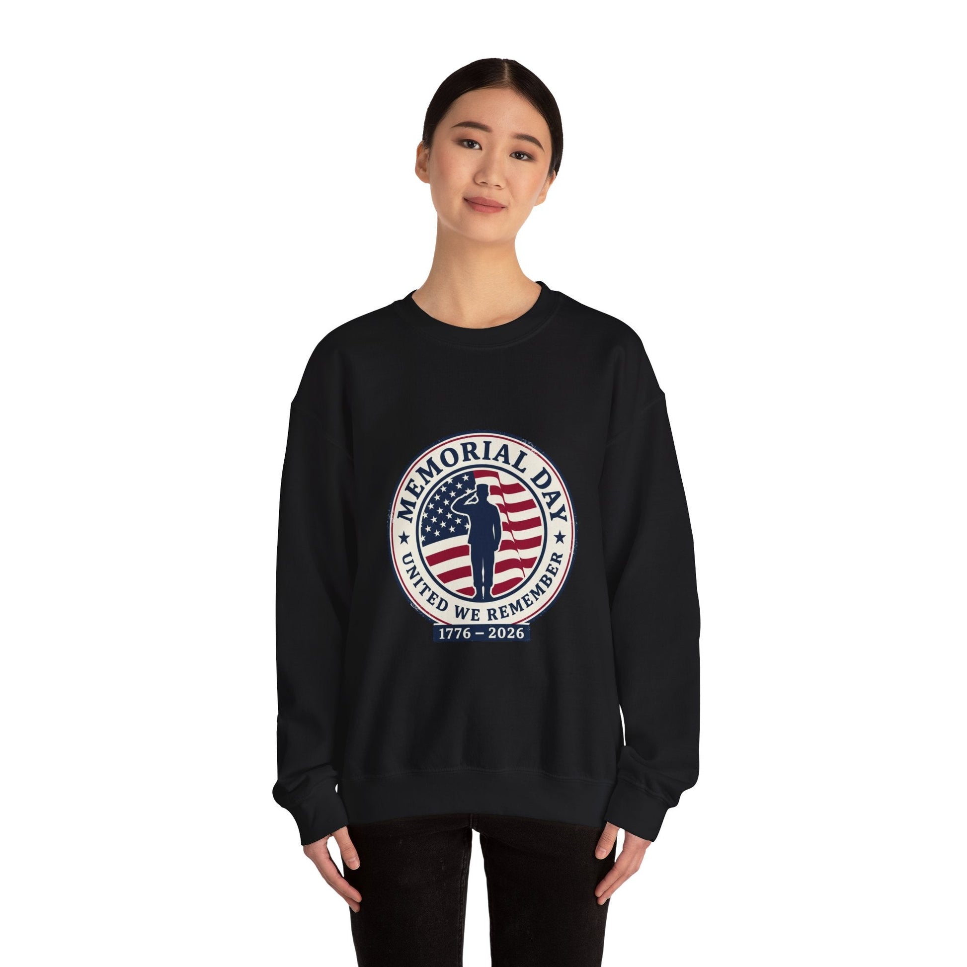 Memorial Day 1776–2026 Crewneck, USA 250 Vintage Distressed Americana Printify