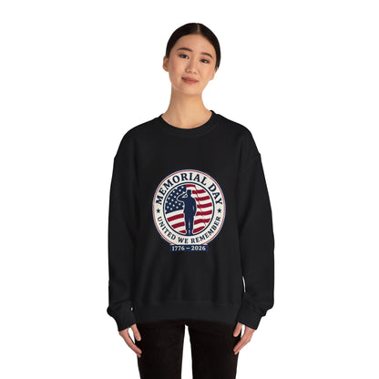 Memorial Day 1776–2026 Crewneck, USA 250 Vintage Distressed Americana Printify