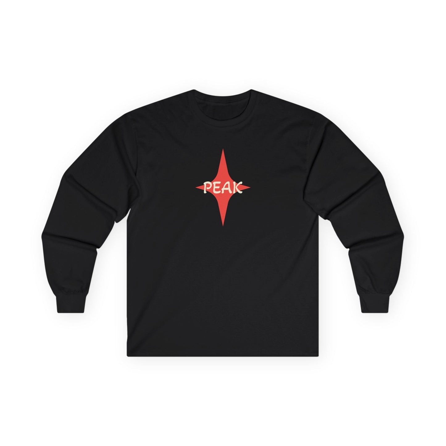 Peak Wilderness Long Sleeve Tee — Mountain Reflection with Red Sun Printify