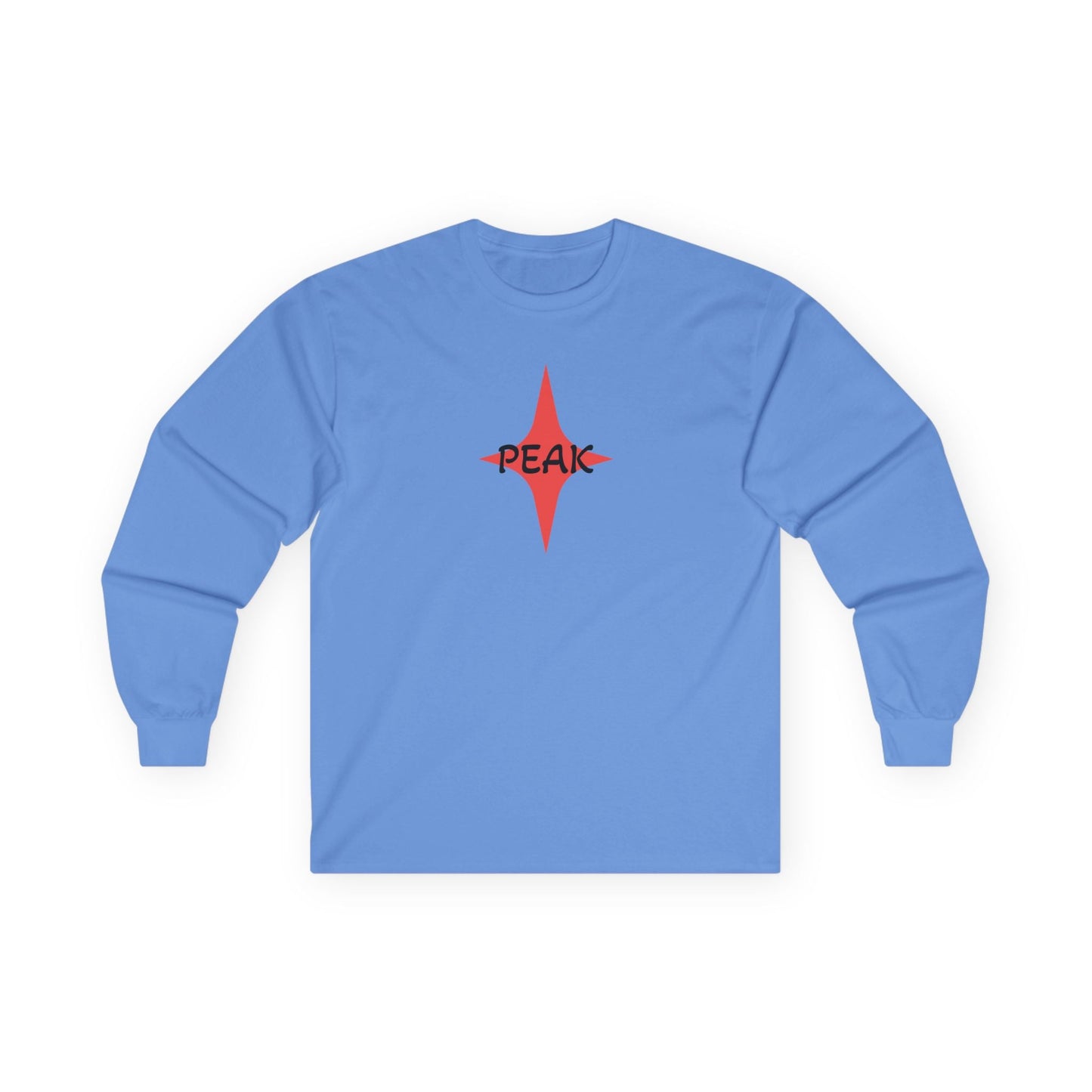 Peak Wilderness Long Sleeve Tee — Mountain Reflection with Red Sun Printify