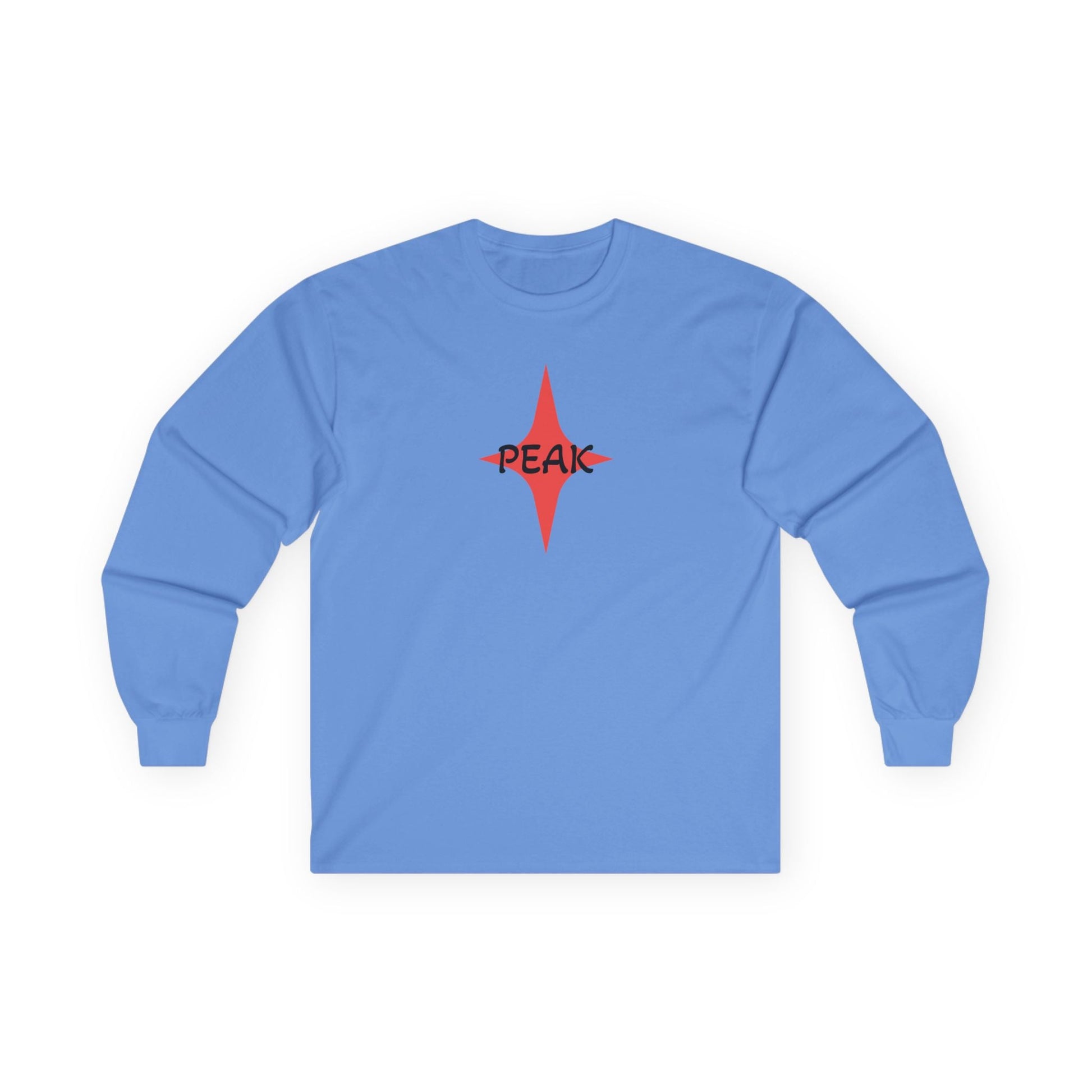 Peak Wilderness Long Sleeve Tee — Mountain Reflection with Red Sun Printify