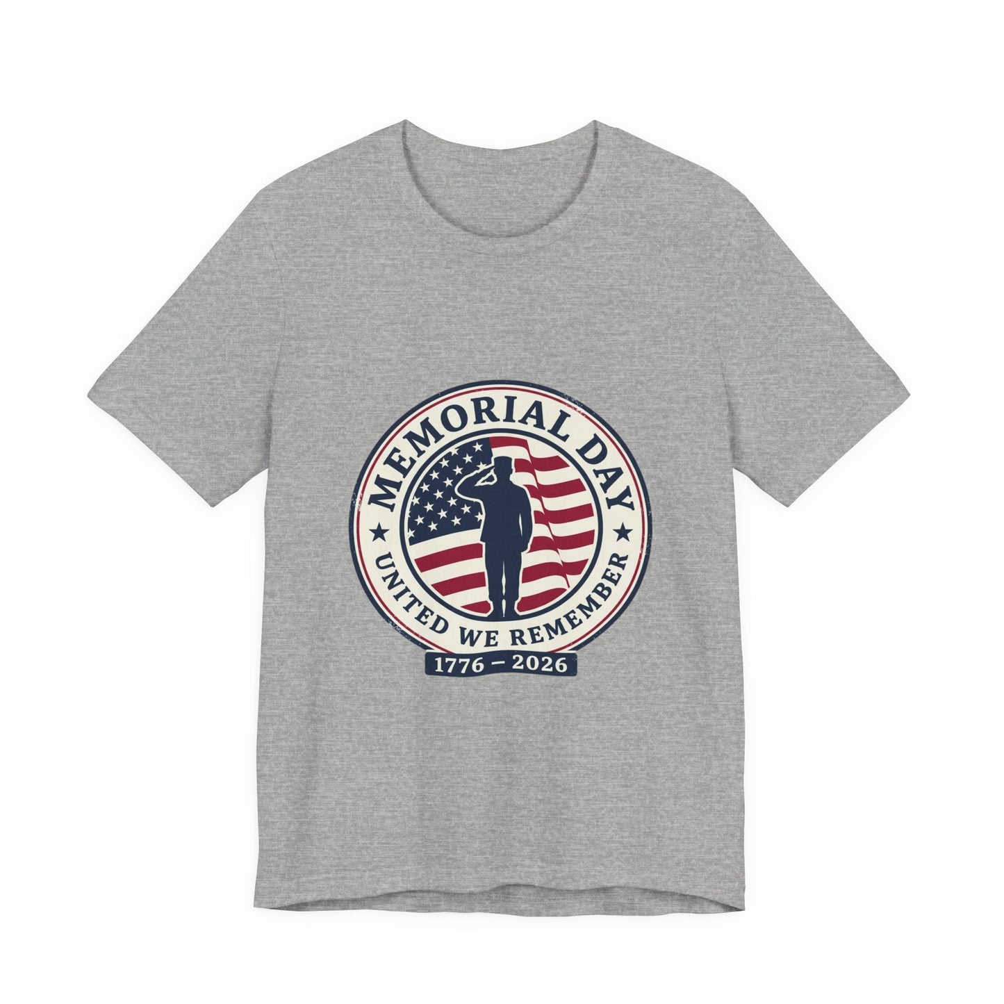 Memorial Day 1776–2026 USA 250 Vintage Distressed Tee | Patriotic Red White Blue Printify