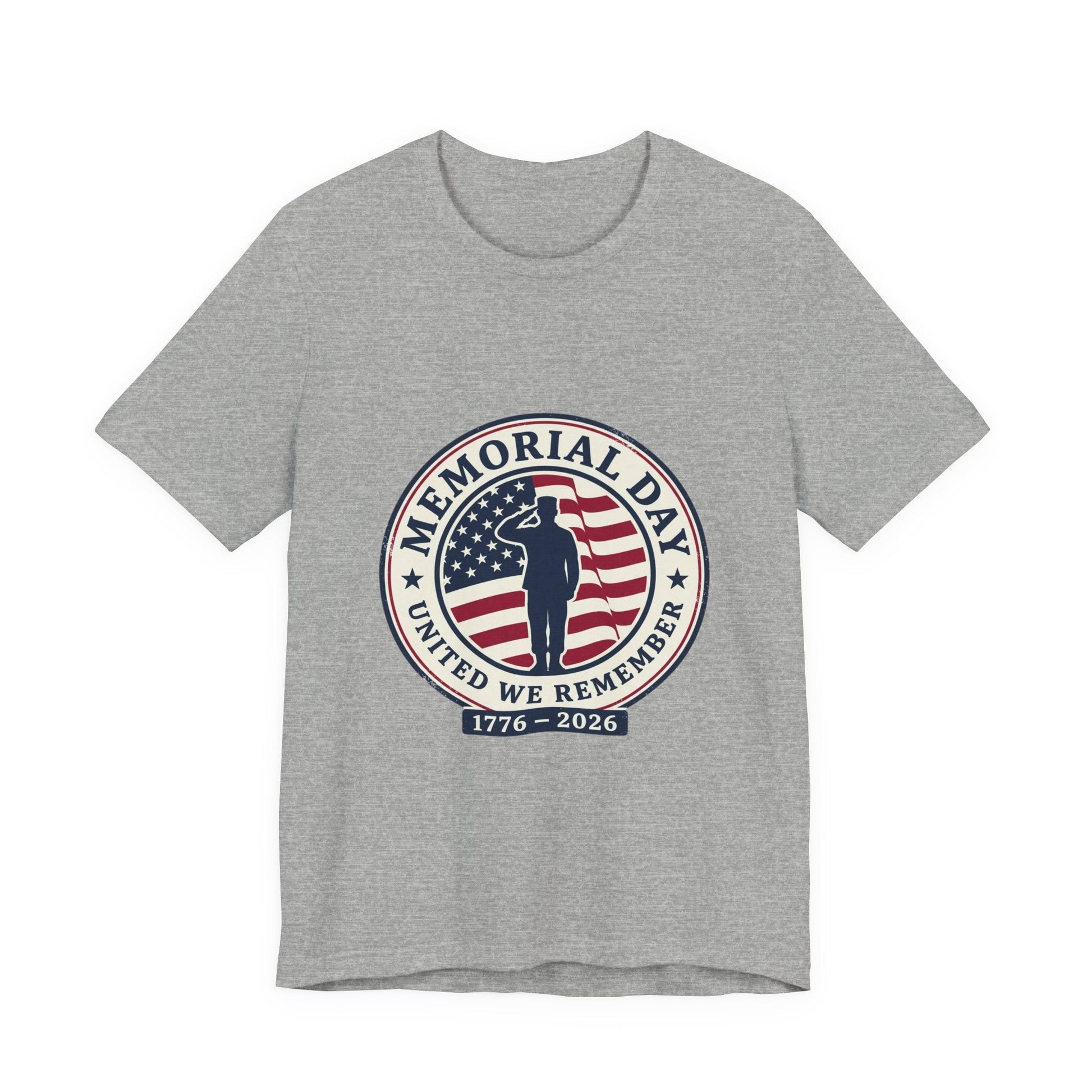 Memorial Day 1776–2026 USA 250 Vintage Distressed Tee | Patriotic Red White Blue Printify
