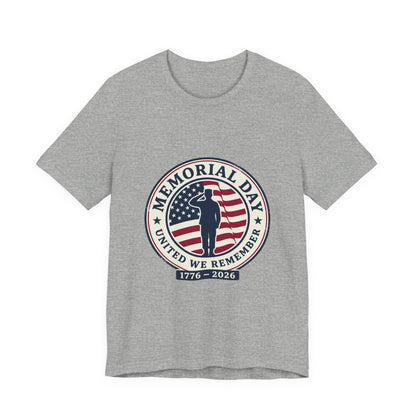Memorial Day 1776–2026 USA 250 Vintage Distressed Tee | Patriotic Red White Blue Printify
