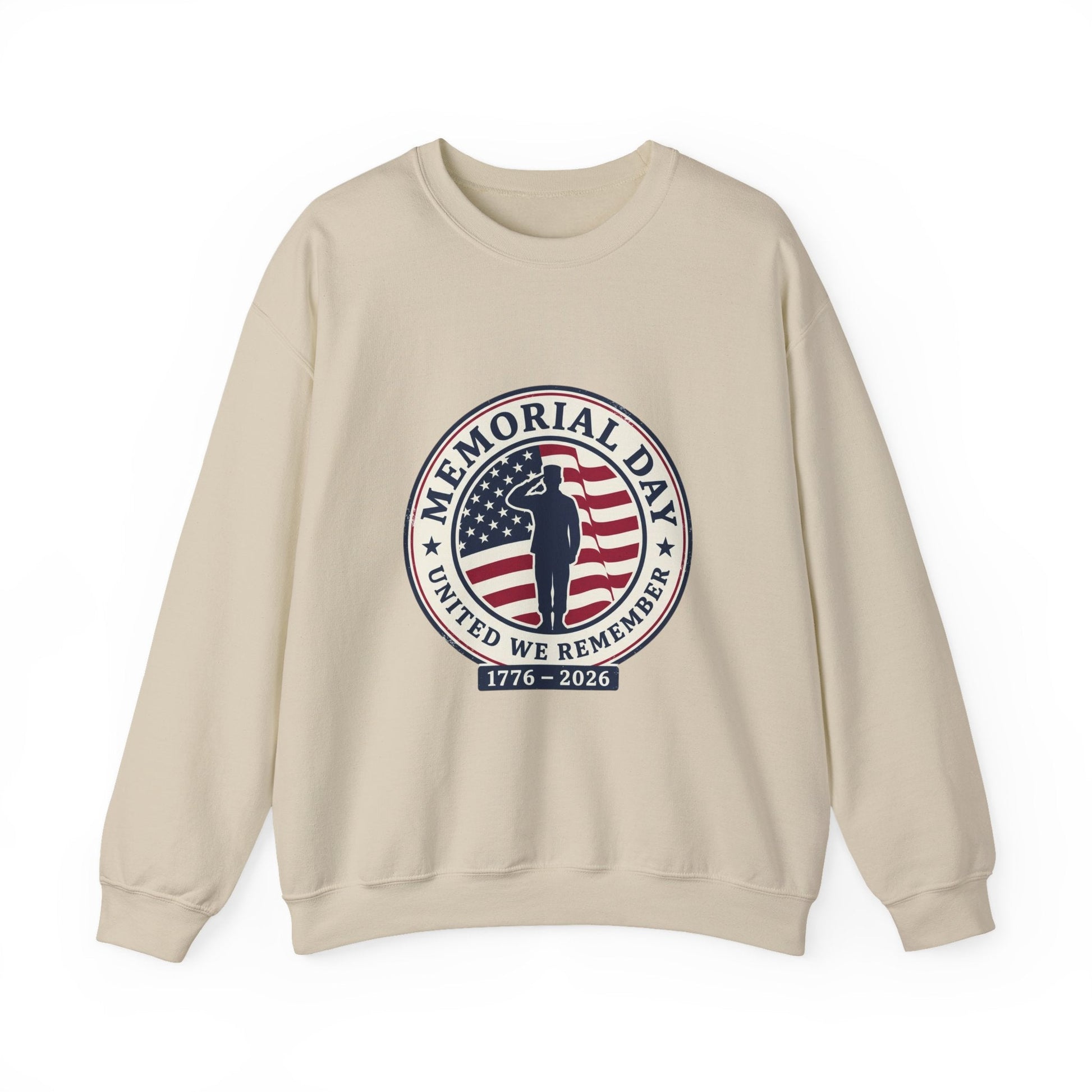 Memorial Day 1776–2026 Crewneck, USA 250 Vintage Distressed Americana Printify