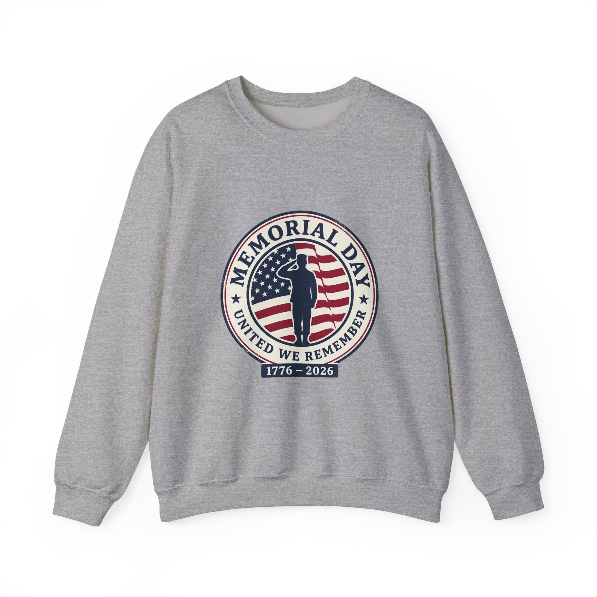 Memorial Day 1776–2026 Crewneck, USA 250 Vintage Distressed Americana Printify