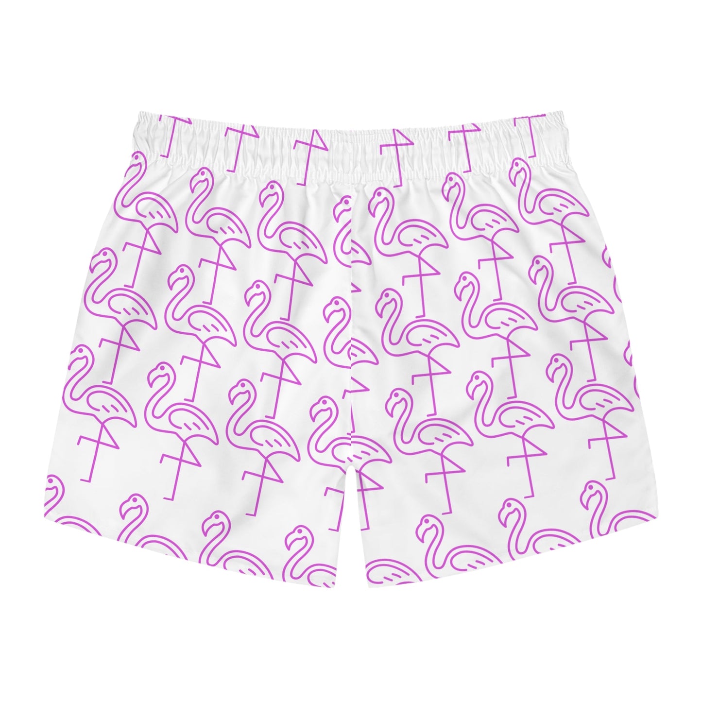 Pink Flamingo Swim Trunks — All-Over Print Beach Shorts Printify