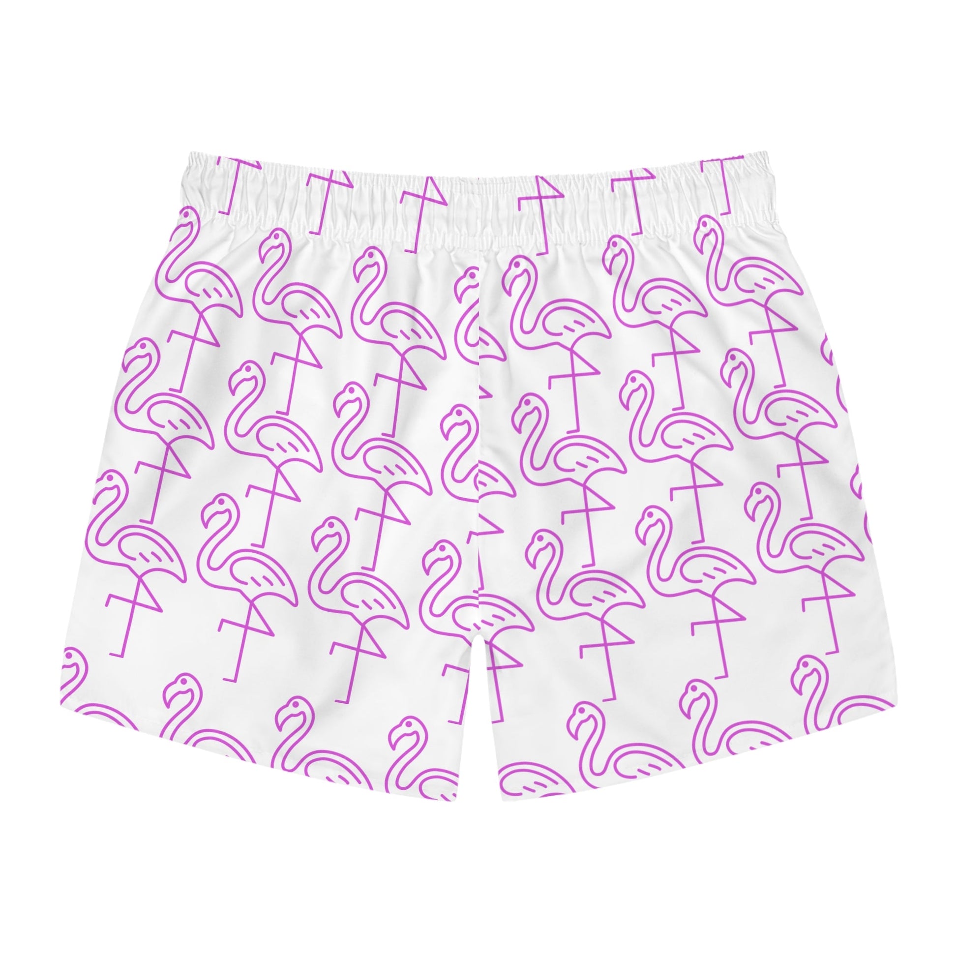 Pink Flamingo Swim Trunks — All-Over Print Beach Shorts Printify