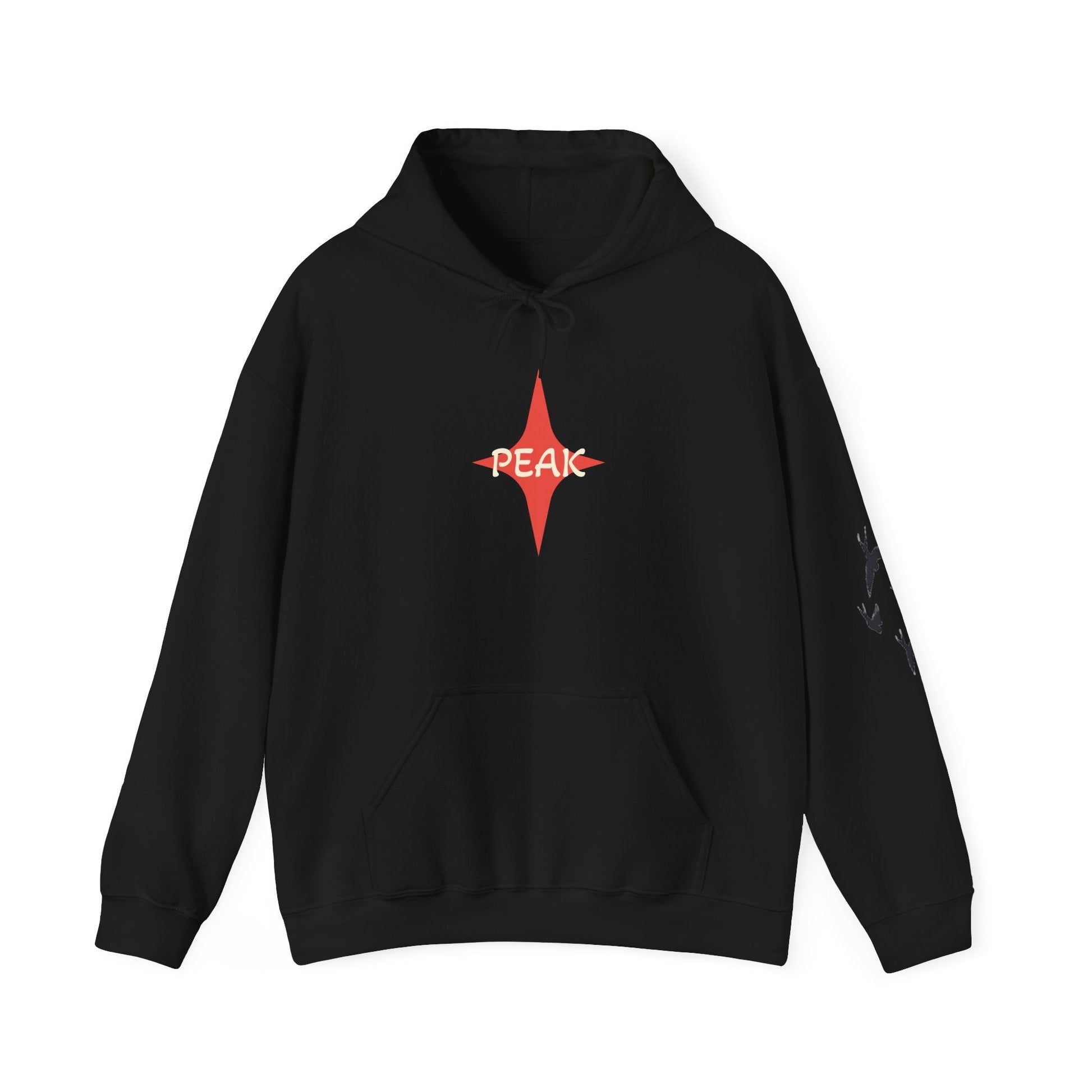 Peak Forest Hoodie — Red Sun Mountain Reflection Hoodie Printify