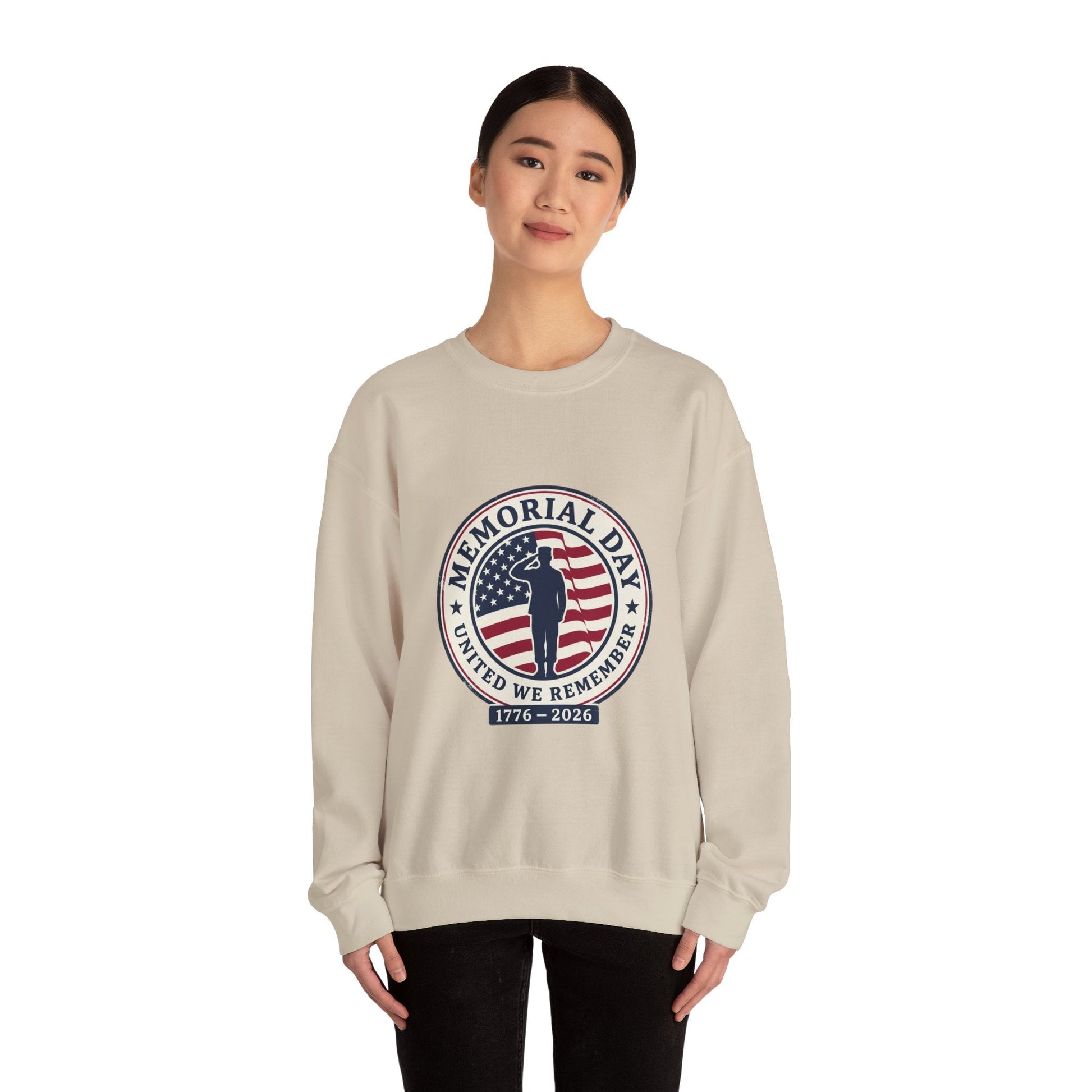 Memorial Day 1776–2026 Crewneck, USA 250 Vintage Distressed Americana Printify