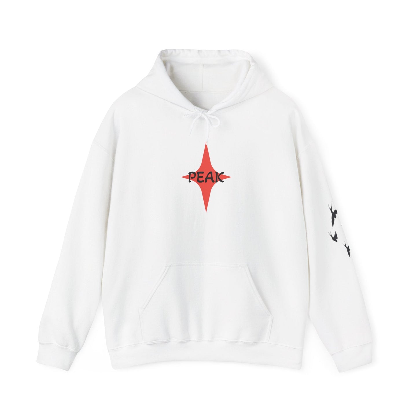 Peak Forest Hoodie — Red Sun Mountain Reflection Hoodie Printify