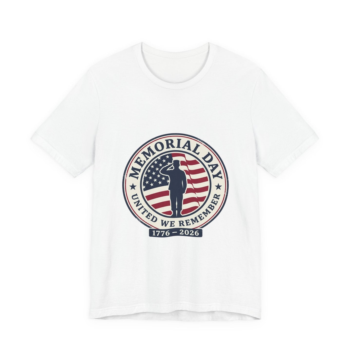 Memorial Day 1776–2026 USA 250 Vintage Distressed Tee | Patriotic Red White Blue Printify