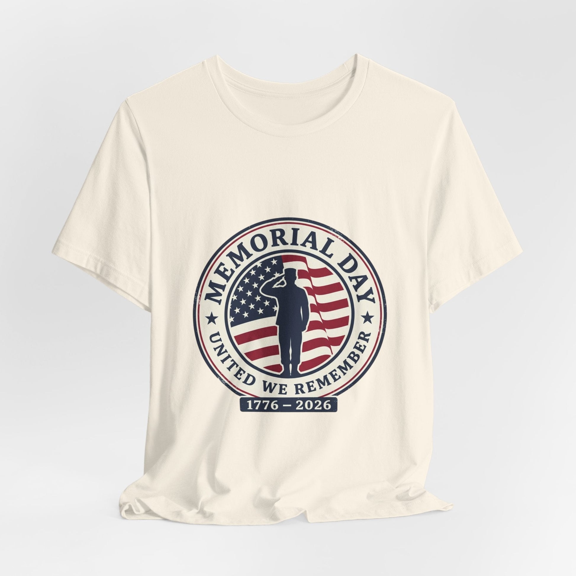 Memorial Day 1776–2026 USA 250 Vintage Distressed Tee | Patriotic Red White Blue Printify