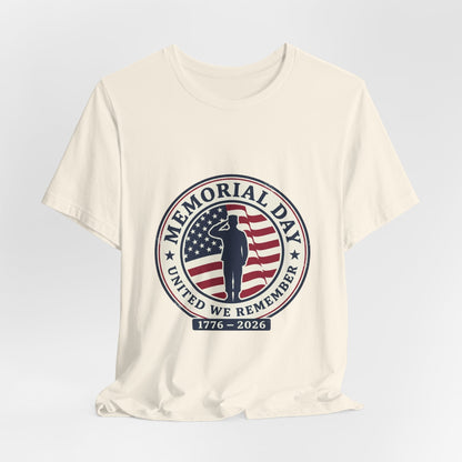 Memorial Day 1776–2026 USA 250 Vintage Distressed Tee | Patriotic Red White Blue Printify
