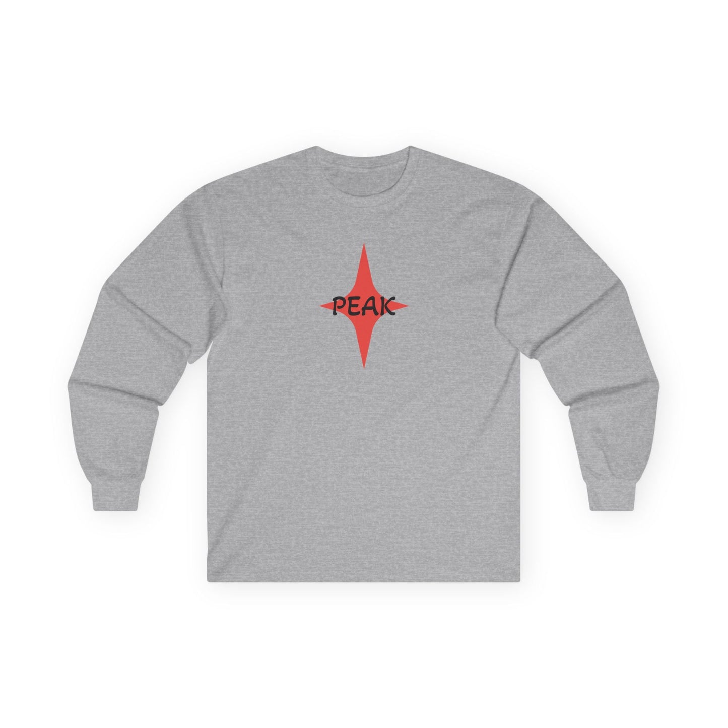 Peak Wilderness Long Sleeve Tee — Mountain Reflection with Red Sun Printify