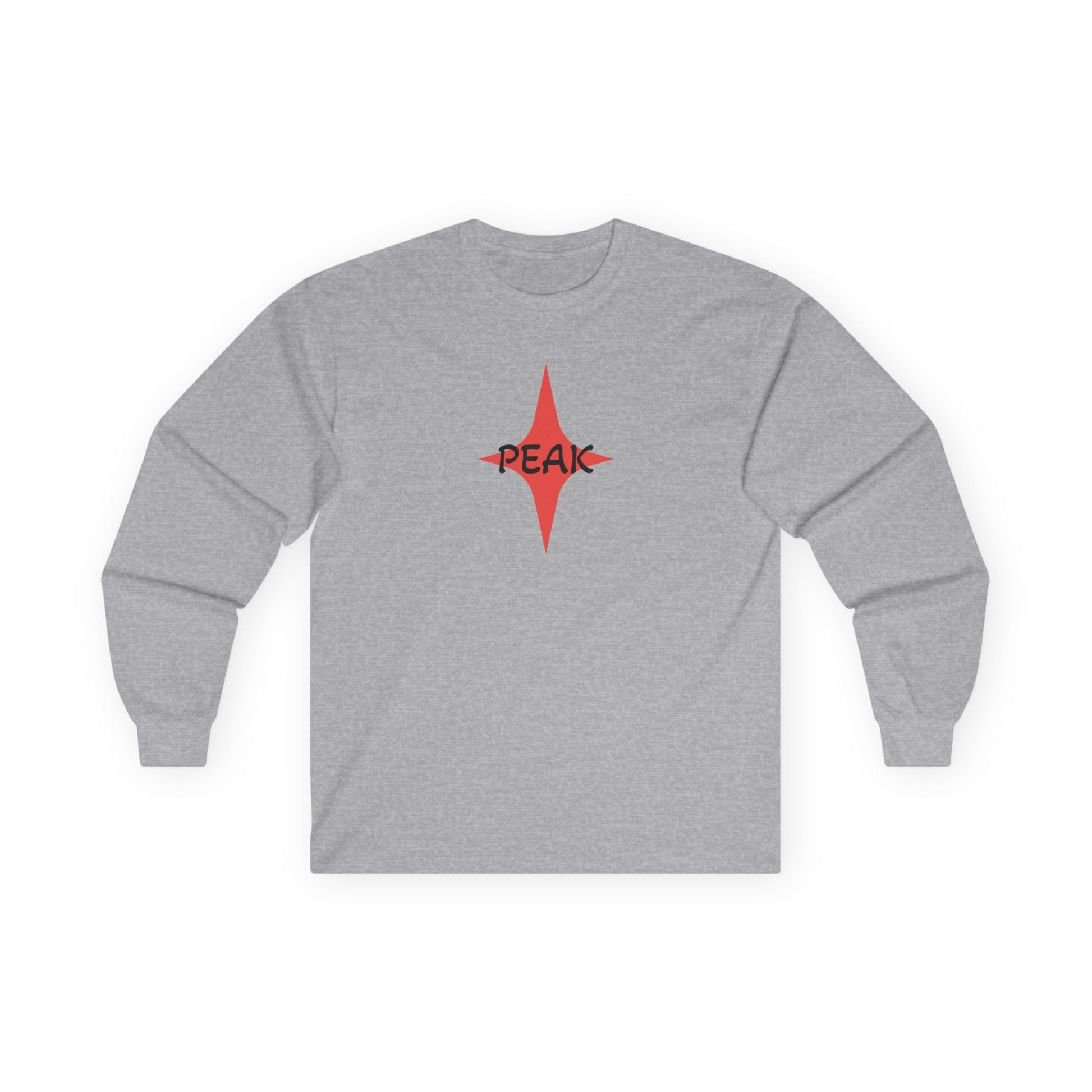 Peak Wilderness Long Sleeve Tee — Mountain Reflection with Red Sun Printify