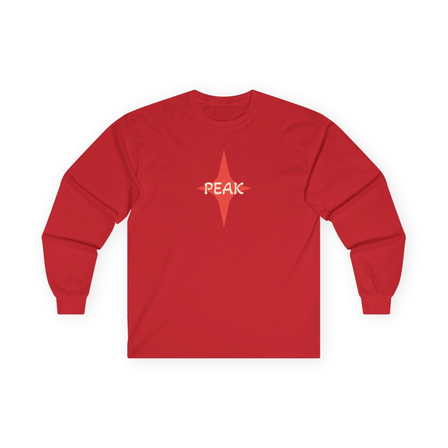 Peak Wilderness Long Sleeve Tee — Mountain Reflection with Red Sun Printify