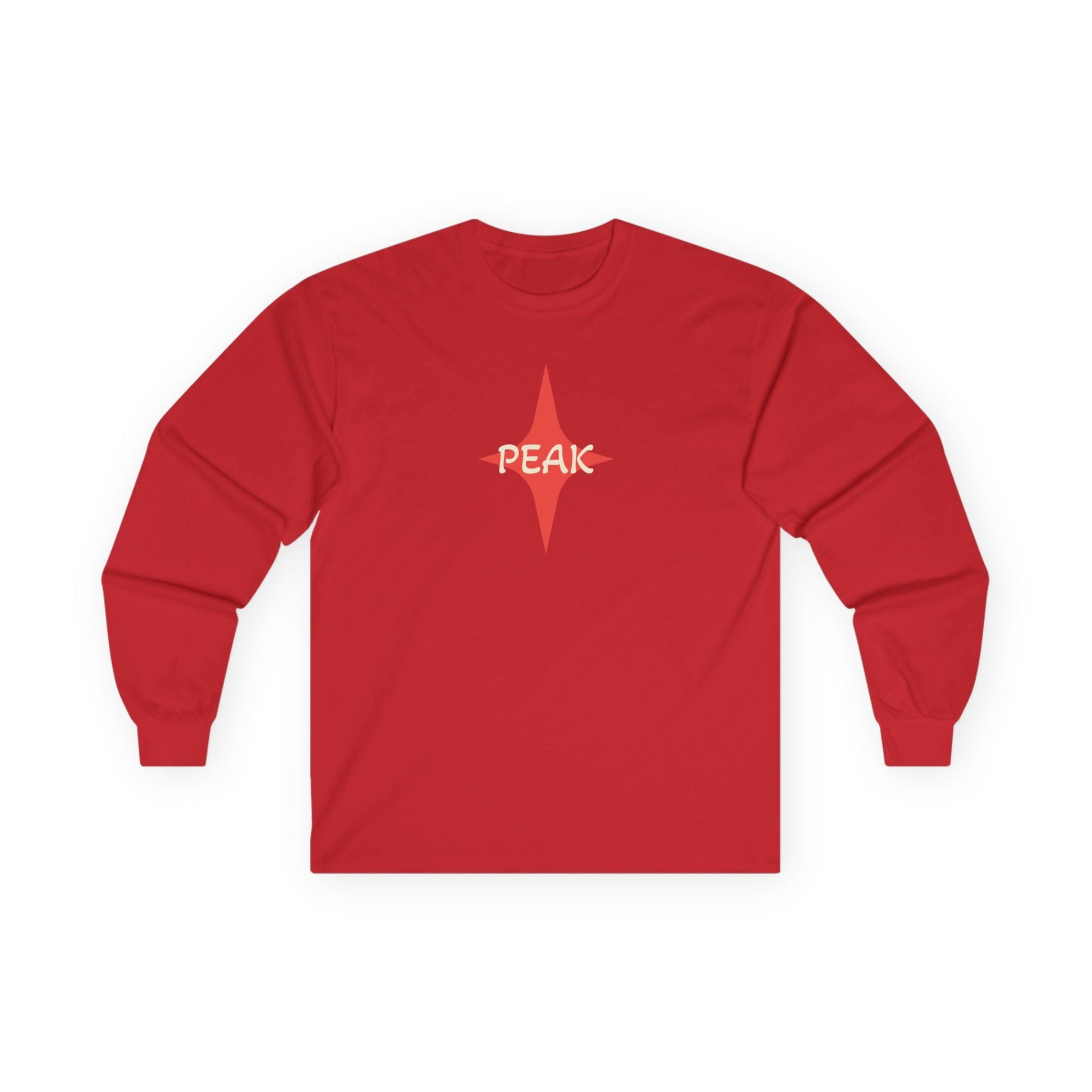 Peak Wilderness Long Sleeve Tee — Mountain Reflection with Red Sun Printify
