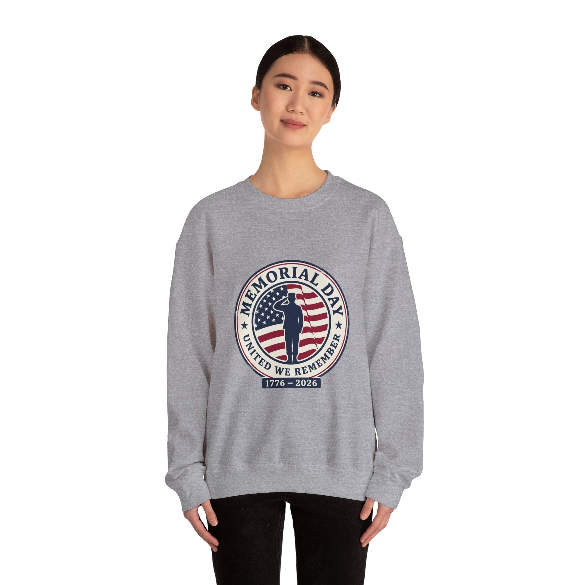 Memorial Day 1776–2026 Crewneck, USA 250 Vintage Distressed Americana Printify