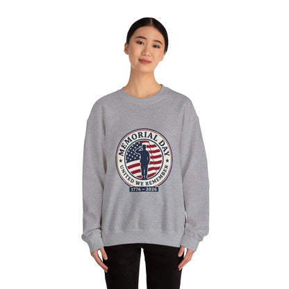 Memorial Day 1776–2026 Crewneck, USA 250 Vintage Distressed Americana Printify