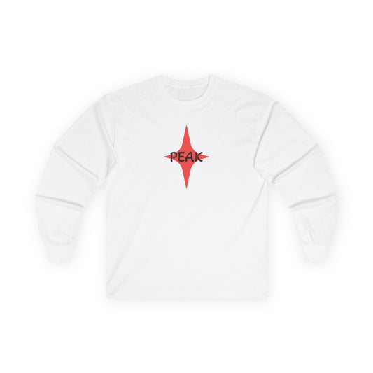 Peak Wilderness Long Sleeve Tee — Mountain Reflection with Red Sun Printify