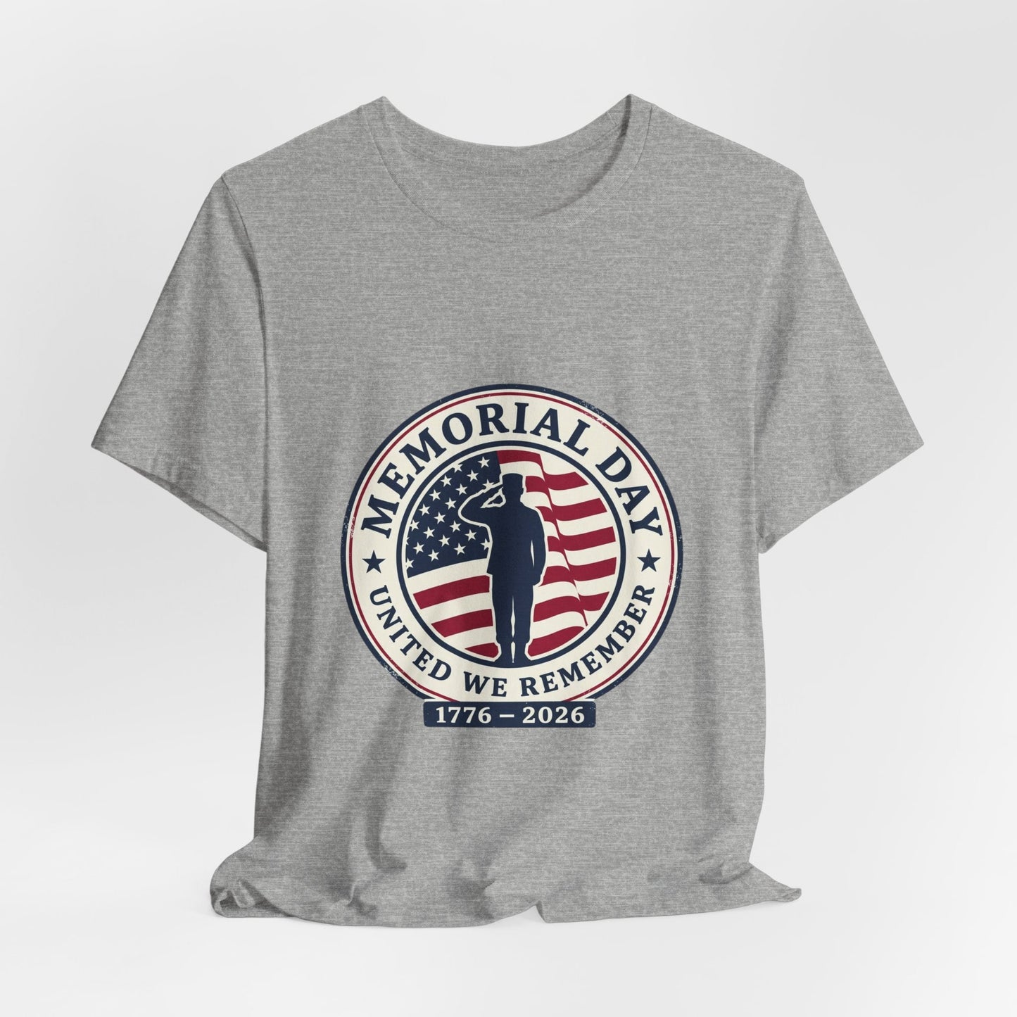 Memorial Day 1776–2026 USA 250 Vintage Distressed Tee | Patriotic Red White Blue Printify