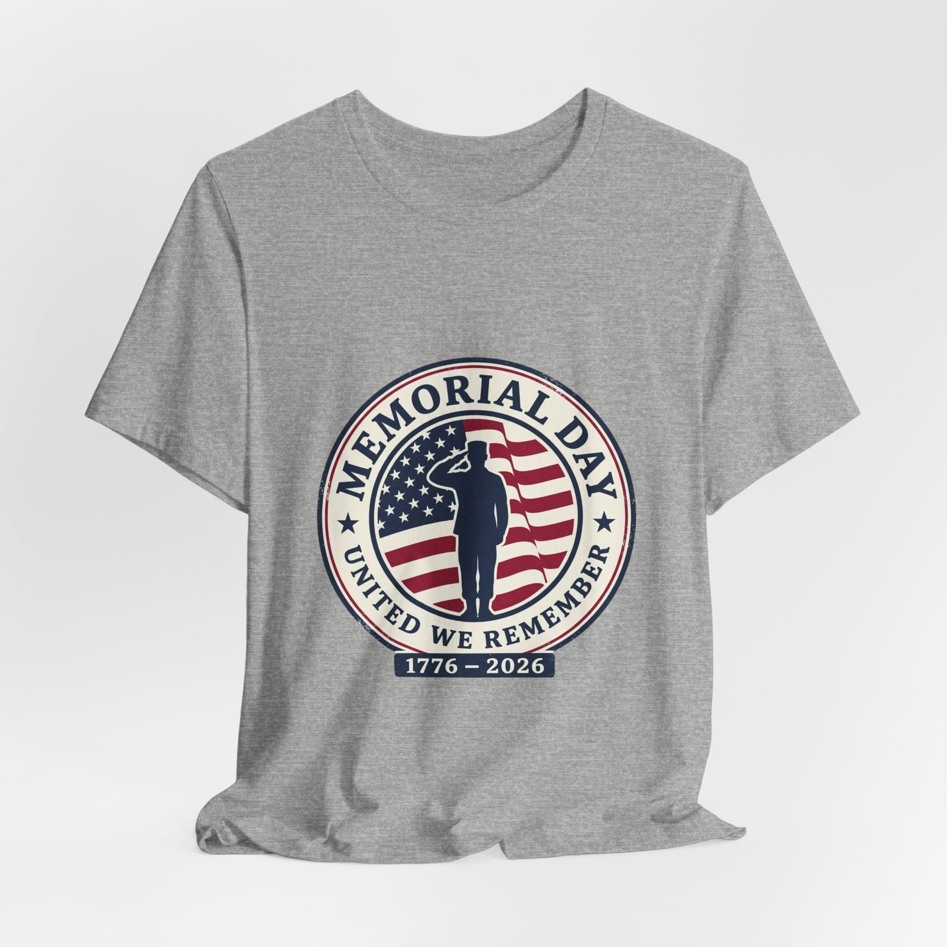 Memorial Day 1776–2026 USA 250 Vintage Distressed Tee | Patriotic Red White Blue Printify