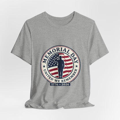 Memorial Day 1776–2026 USA 250 Vintage Distressed Tee | Patriotic Red White Blue Printify