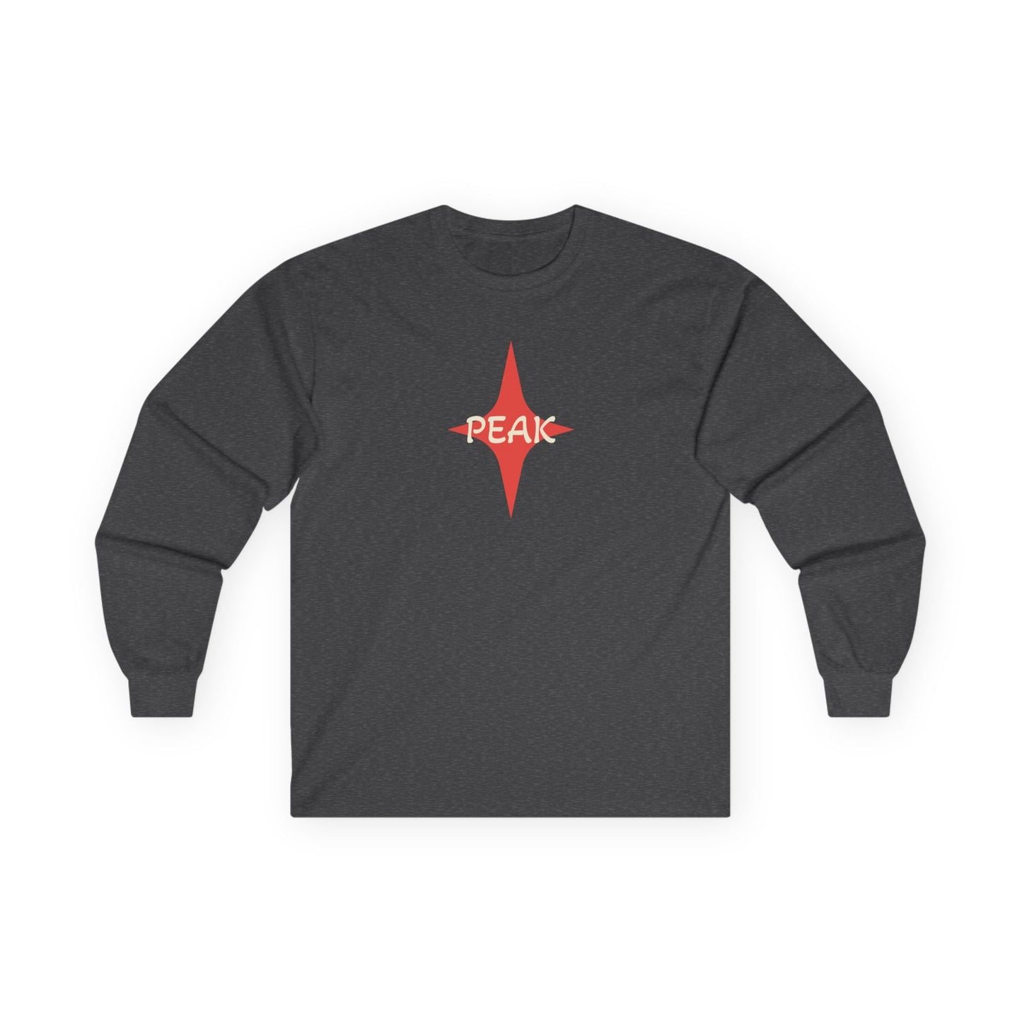 Peak Wilderness Long Sleeve Tee — Mountain Reflection with Red Sun Printify