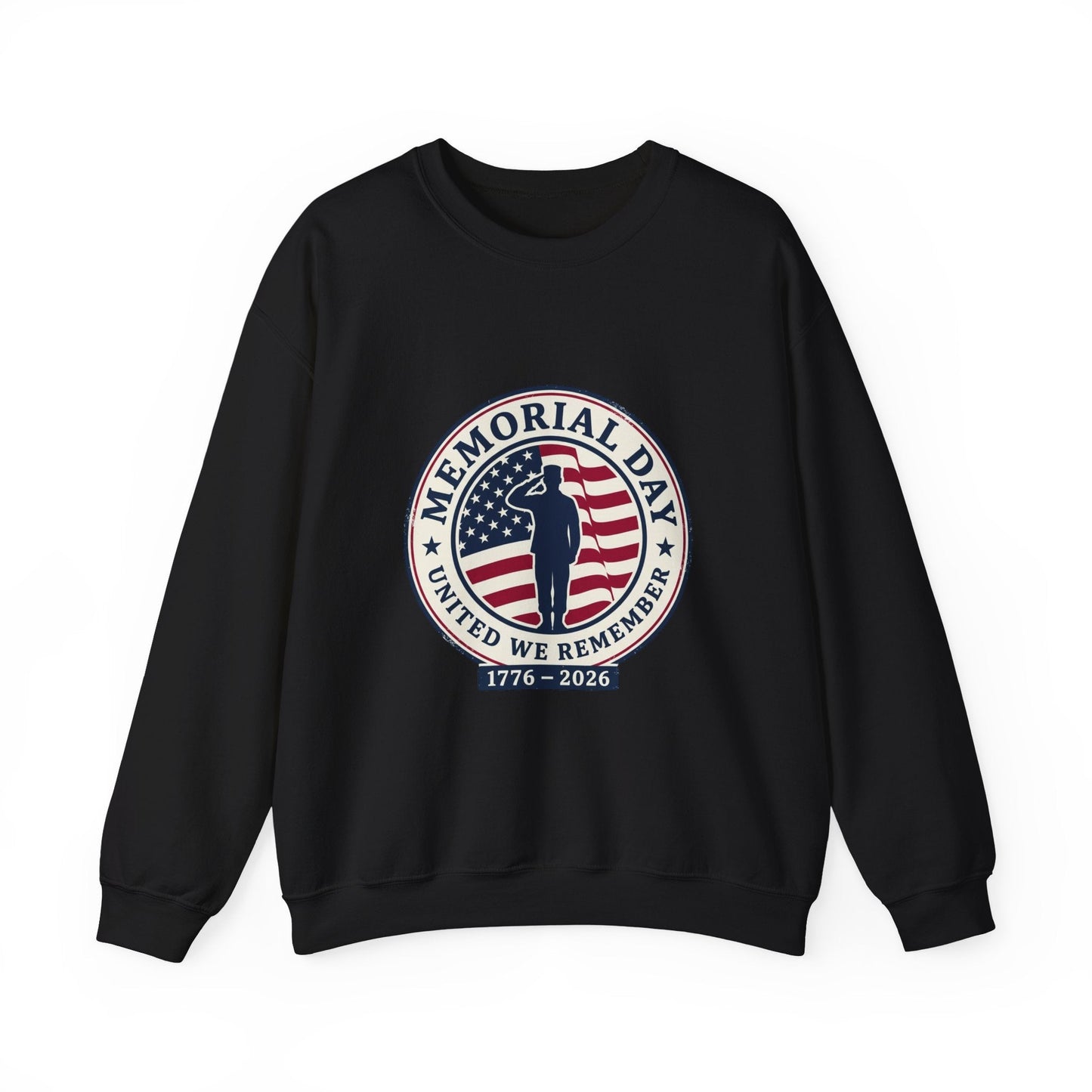 Memorial Day 1776–2026 Crewneck, USA 250 Vintage Distressed Americana Printify