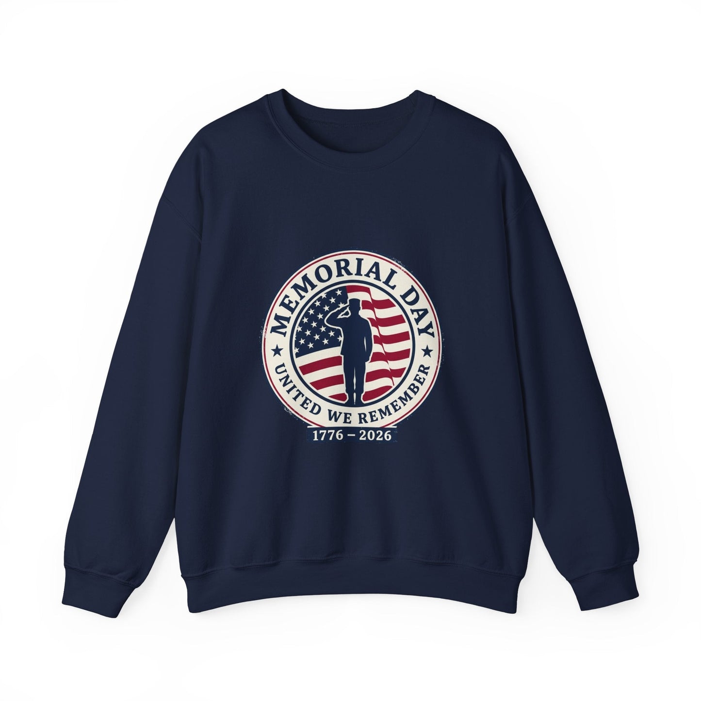 Memorial Day 1776–2026 Crewneck, USA 250 Vintage Distressed Americana Printify