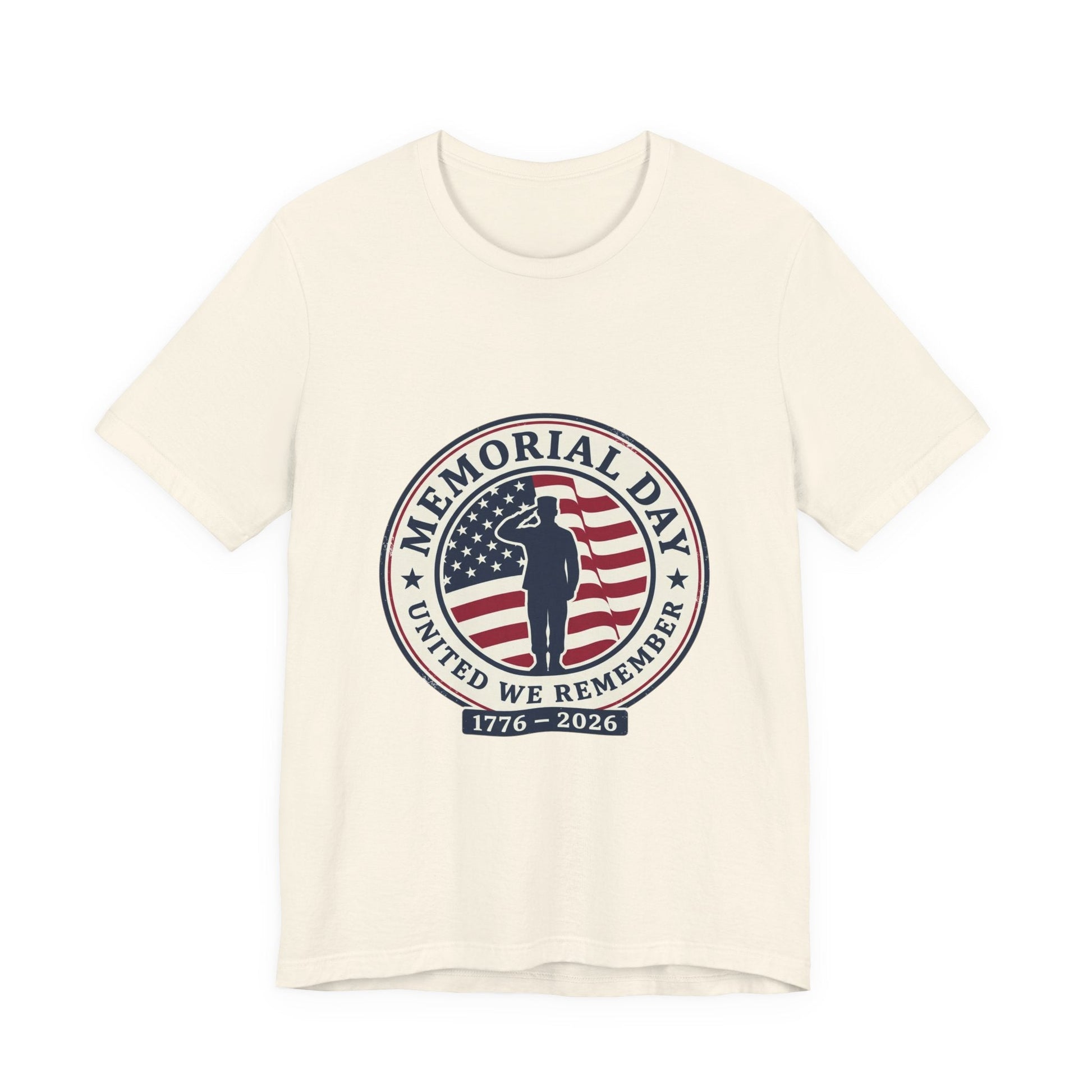 Memorial Day 1776–2026 USA 250 Vintage Distressed Tee | Patriotic Red White Blue Printify
