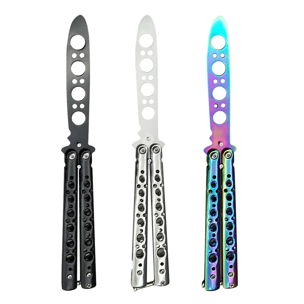Portable Practice Butterfly Knife Beginner Training Folding Knife Titanium Practice Tools  Butterfly Knife Outdoor Trainer Game