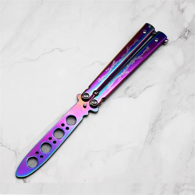 Portable Practice Butterfly Knife Beginner Training Folding Knife Titanium Practice Tools  Butterfly Knife Outdoor Trainer Game