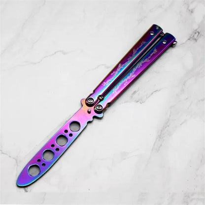 Portable Practice Butterfly Knife Beginner Training Folding Knife Titanium Practice Tools  Butterfly Knife Outdoor Trainer Game