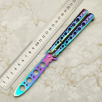 Portable Practice Butterfly Knife Beginner Training Folding Knife Titanium Practice Tools  Butterfly Knife Outdoor Trainer Game