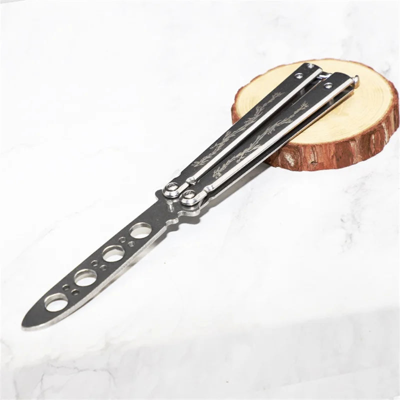 Portable Practice Butterfly Knife Beginner Training Folding Knife Titanium Practice Tools  Butterfly Knife Outdoor Trainer Game