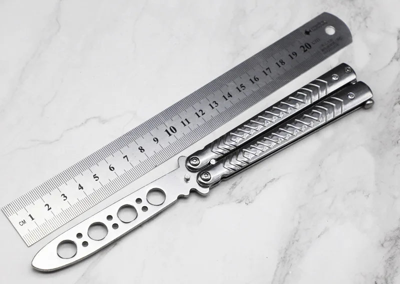 Portable Practice Butterfly Knife Beginner Training Folding Knife Titanium Practice Tools  Butterfly Knife Outdoor Trainer Game
