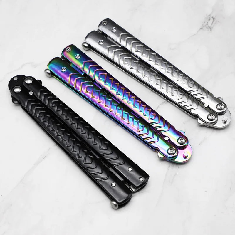 Portable Practice Butterfly Knife Beginner Training Folding Knife Titanium Practice Tools  Butterfly Knife Outdoor Trainer Game