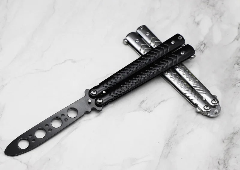 Portable Practice Butterfly Knife Beginner Training Folding Knife Titanium Practice Tools  Butterfly Knife Outdoor Trainer Game