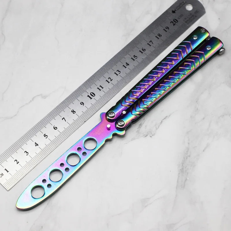 Portable Practice Butterfly Knife Beginner Training Folding Knife Titanium Practice Tools  Butterfly Knife Outdoor Trainer Game