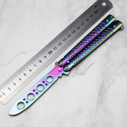 Portable Practice Butterfly Knife Beginner Training Folding Knife Titanium Practice Tools  Butterfly Knife Outdoor Trainer Game
