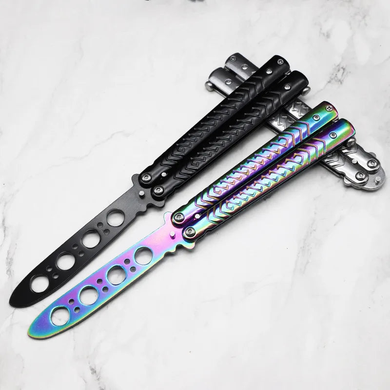 Portable Practice Butterfly Knife Beginner Training Folding Knife Titanium Practice Tools  Butterfly Knife Outdoor Trainer Game